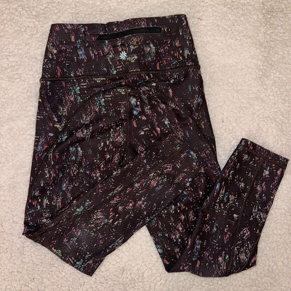 Athleta Lightning City Lights Multi Color Pattern Capri Leggings XXS EUC - Picture 4 of 11